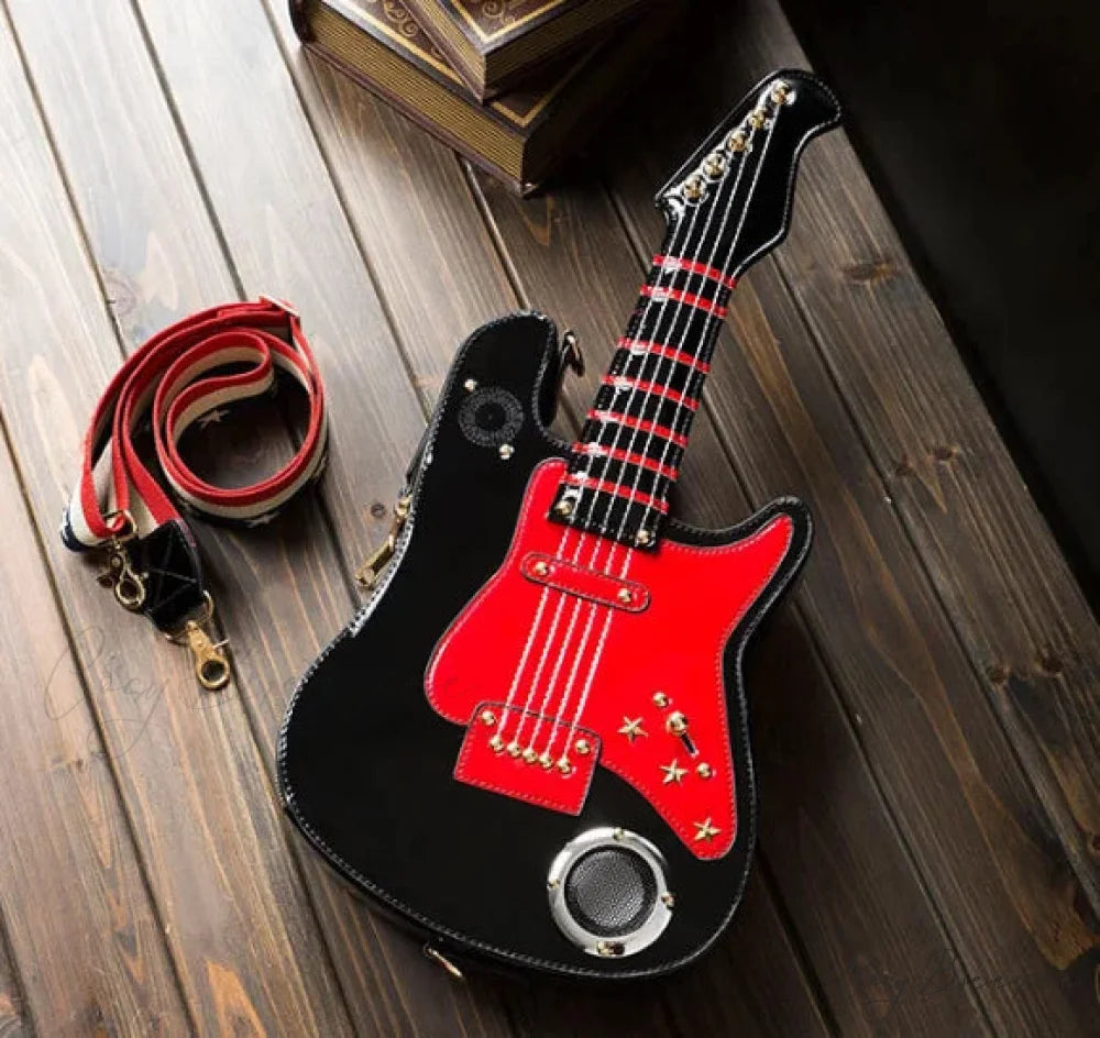 Cool Retro Violin British Style Novelty Personality Handmade Gothic Bag BLACK
