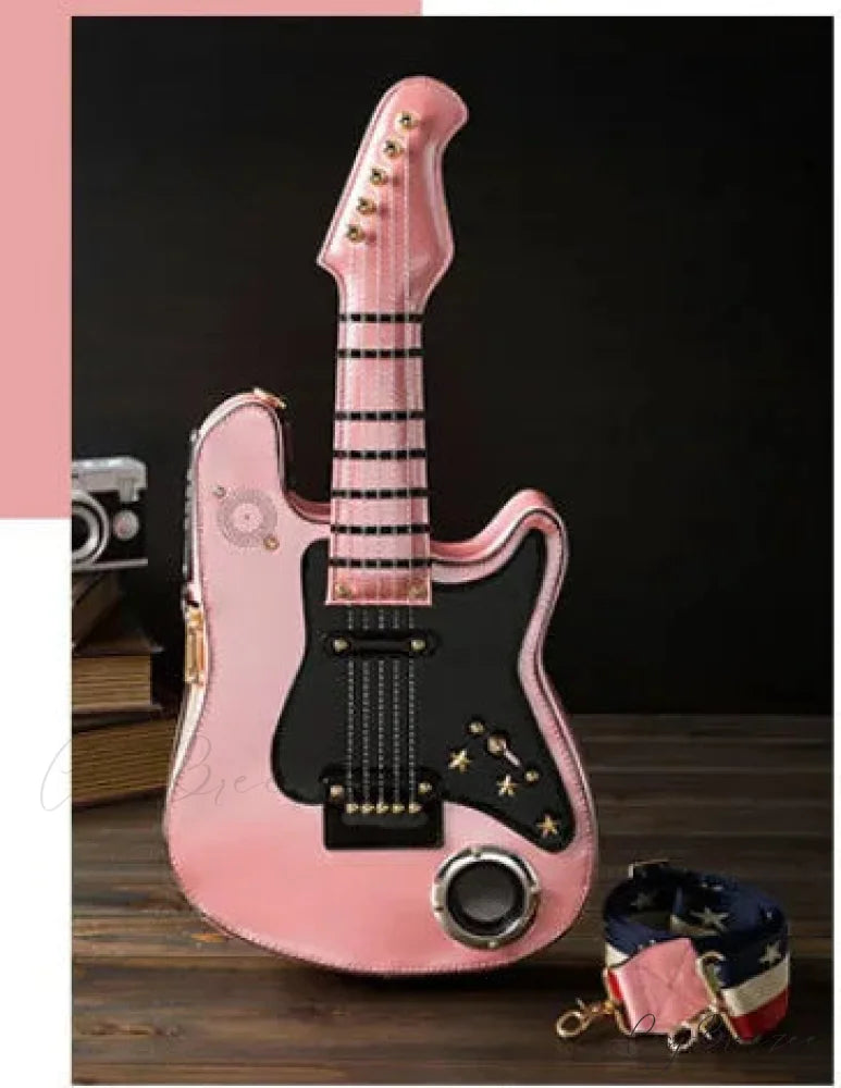 Cool Retro Violin British Style Novelty Personality Handmade Gothic Bag PINK