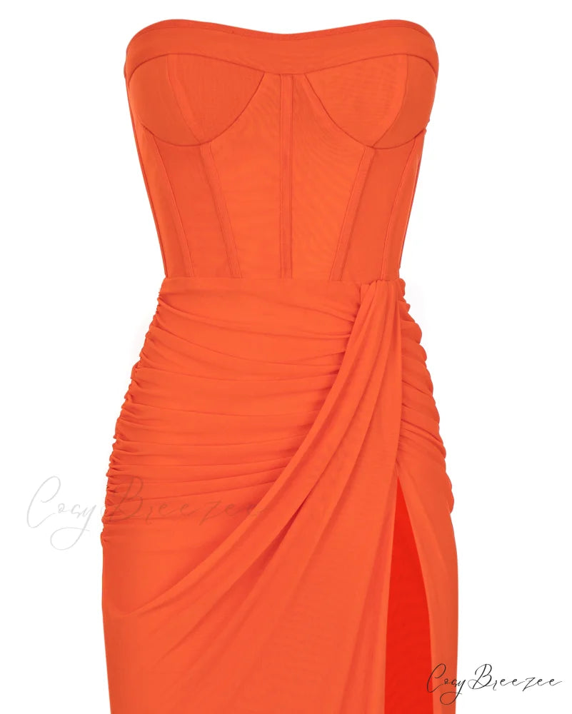 Coral Blazing Stylish Off-The-Shoulder Maxi Dress L / Coral