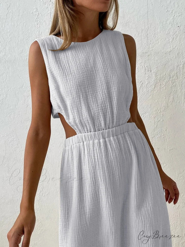 Cotton Holiday Cut Trendy Out Long Dress