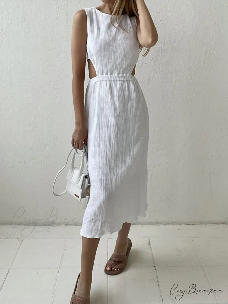 Cotton Holiday Cut Trendy Out Long Dress