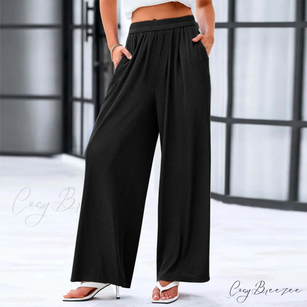 Cotton Linen Loose Relaxed Pocket Pants Black / S pants-241228