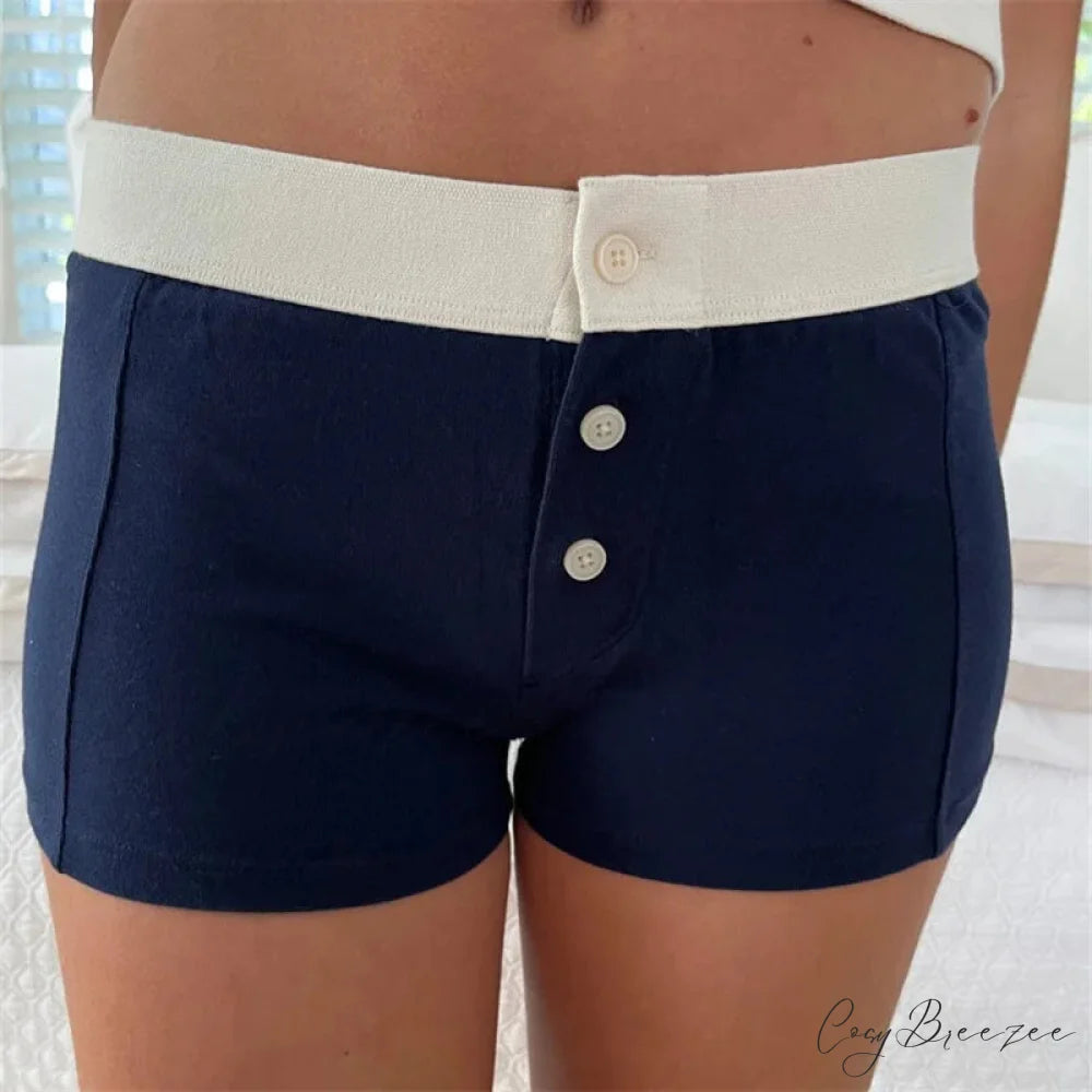 Cotton Print Button Sweatshorts Dark Grey / S short-250223