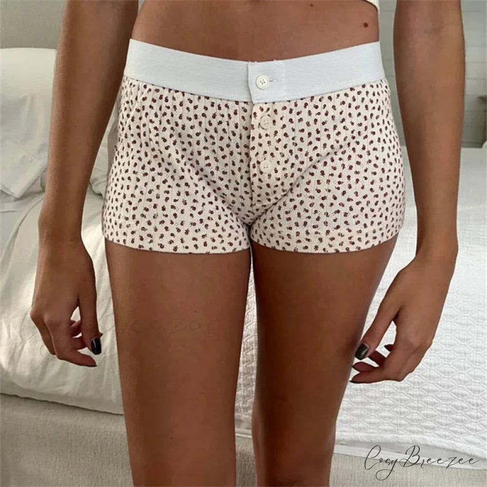 Cotton Print Button Sweatshorts MULTI / S short-250223
