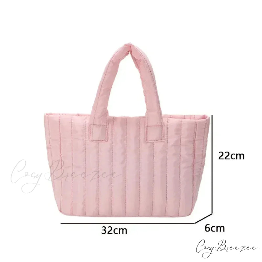 Cotton Quilted Solid Color Commuter Handbag handbag-250126