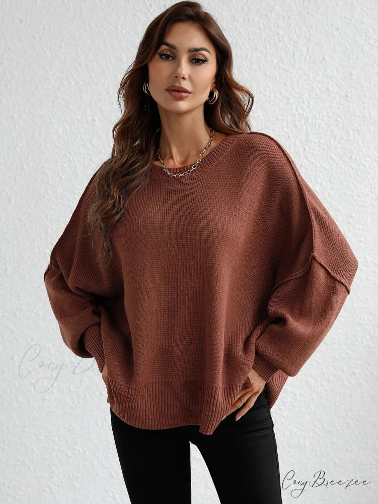 Cozy Stylish Elegant Chic Casual Comfortable Soft Warm Sweater Red / S