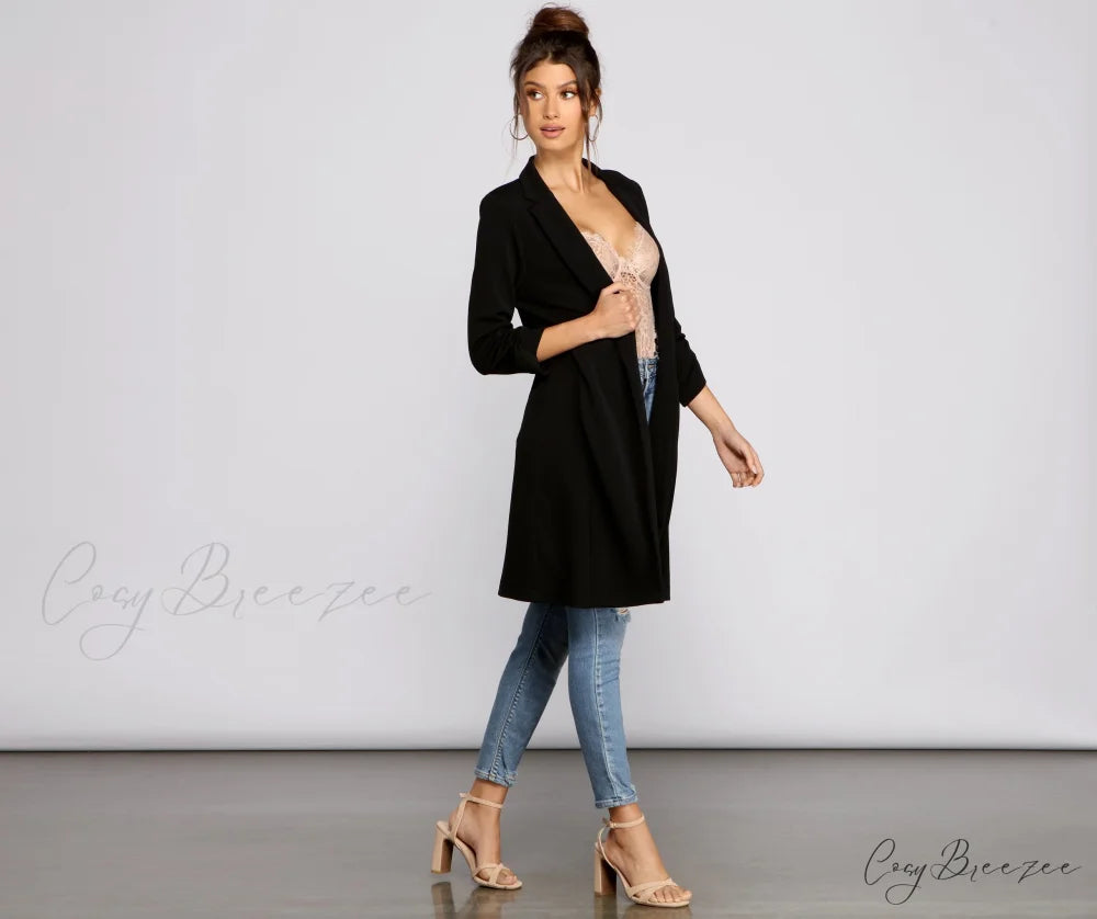 Crepe Longline Blazer for Boss Babes