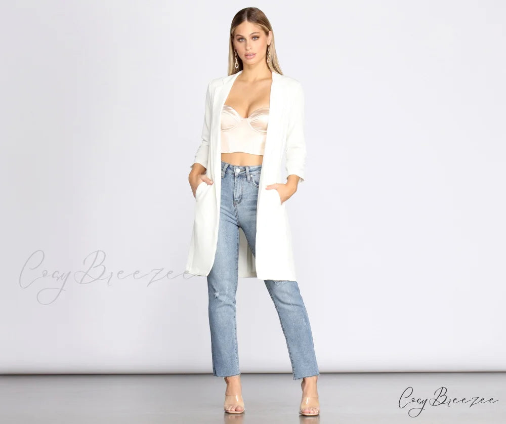 Crepe Longline Blazer for Boss Babes