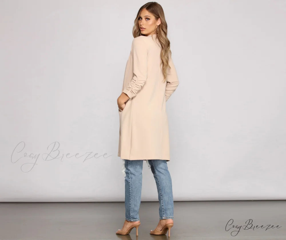 Crepe Longline Blazer for Boss Babes