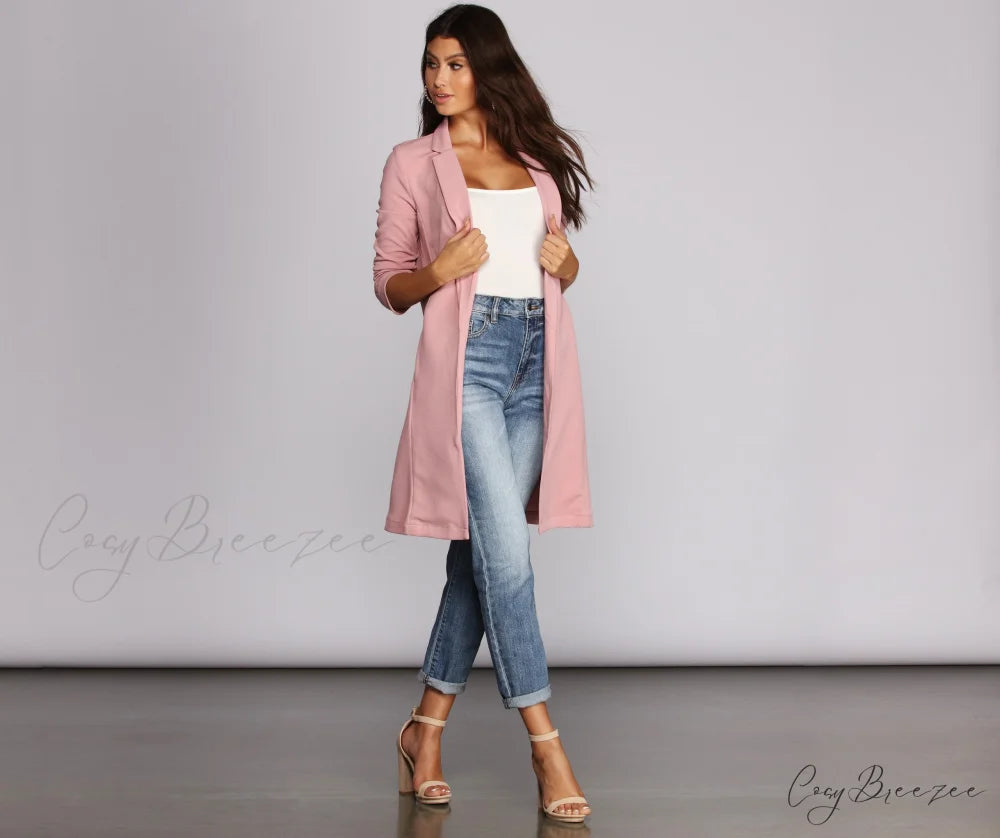 Crepe Longline Blazer for Boss Babes