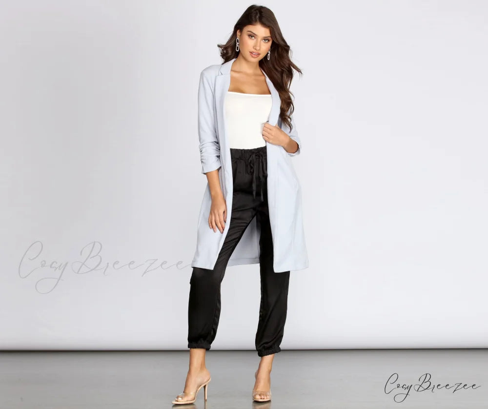 Crepe Longline Blazer for Boss Babes RED-2 / S