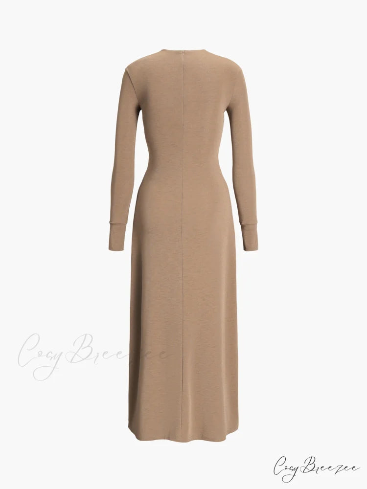 Criss Cross Cut Trendy Out Long Dress