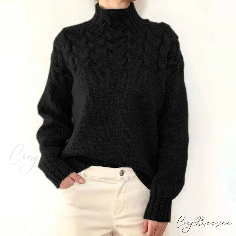 Crochet & Knitted Heavy Pink Sweater Black / S swraters-241228