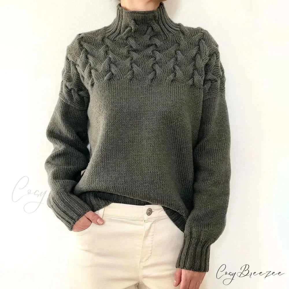 Crochet & Knitted Heavy Pink Sweater gery / S swraters-241228