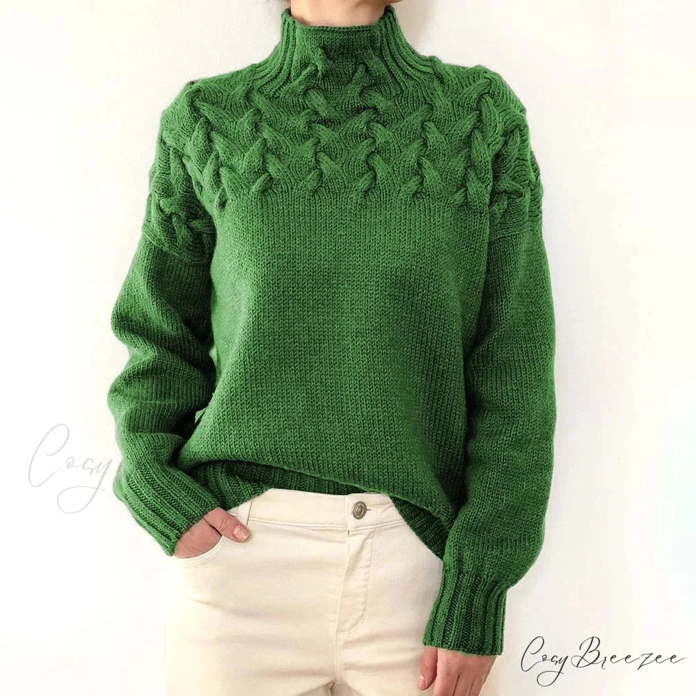 Crochet & Knitted Heavy Pink Sweater Green / S swraters-241228