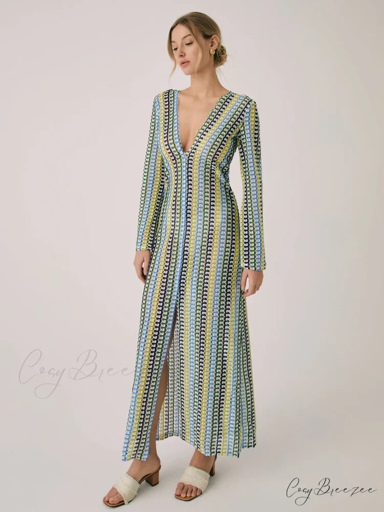 Crochet Vacation Graceful Split Long Dress