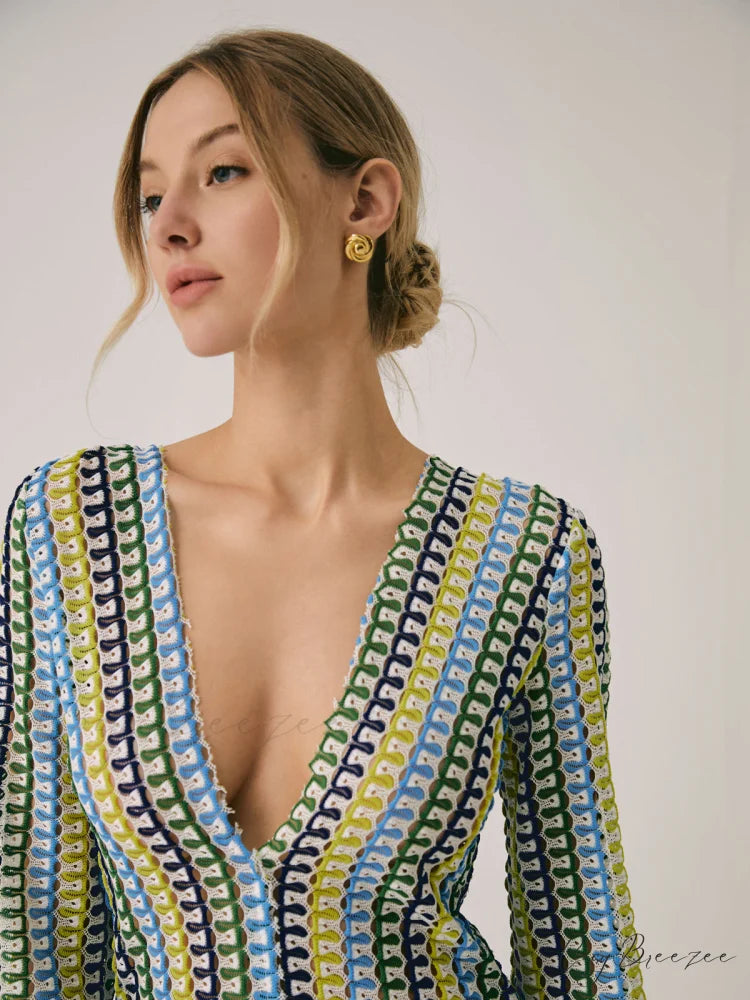 Crochet Vacation Graceful Split Long Dress