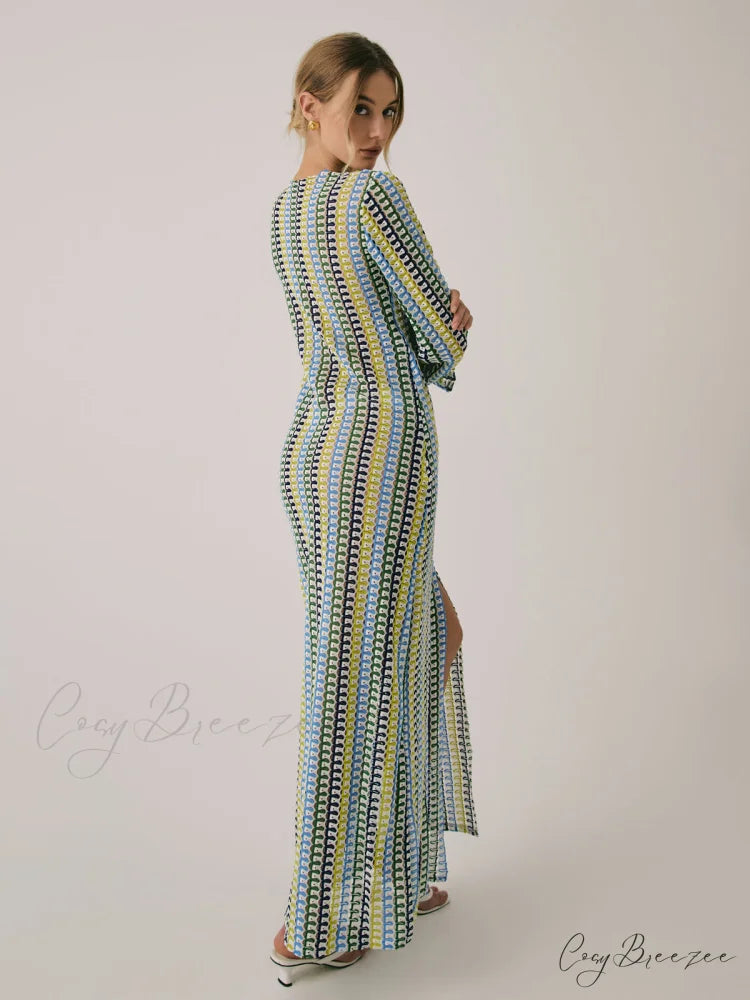 Crochet Vacation Graceful Split Long Dress