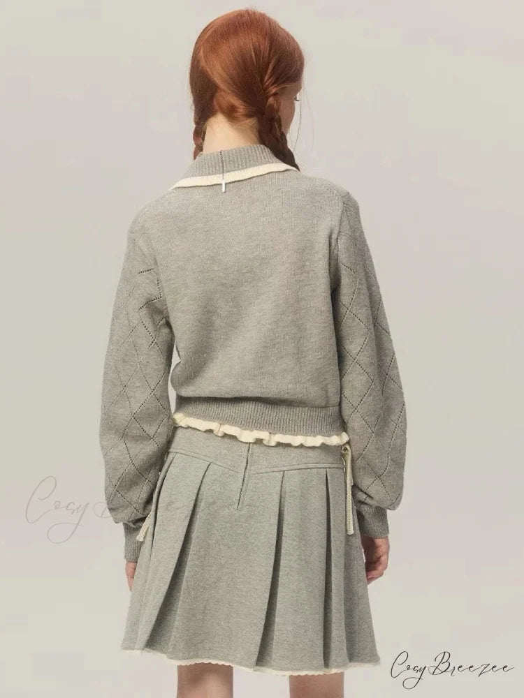Cropped Bow Aesthetic Cardigan