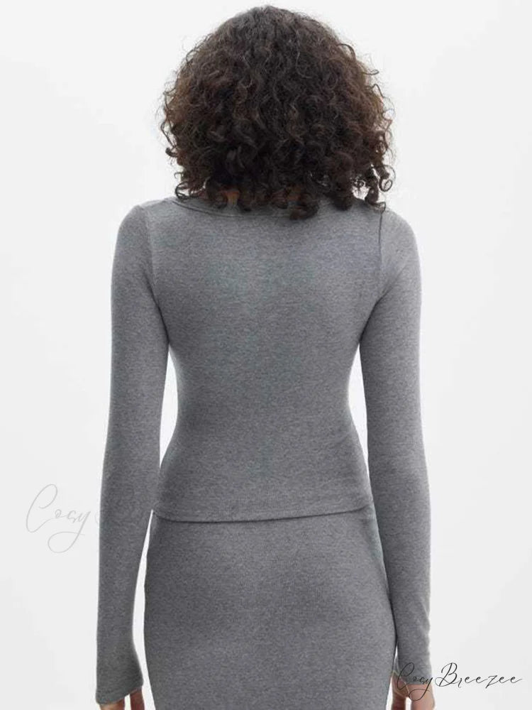 Crush Long Graceful Sleeve Crop Top
