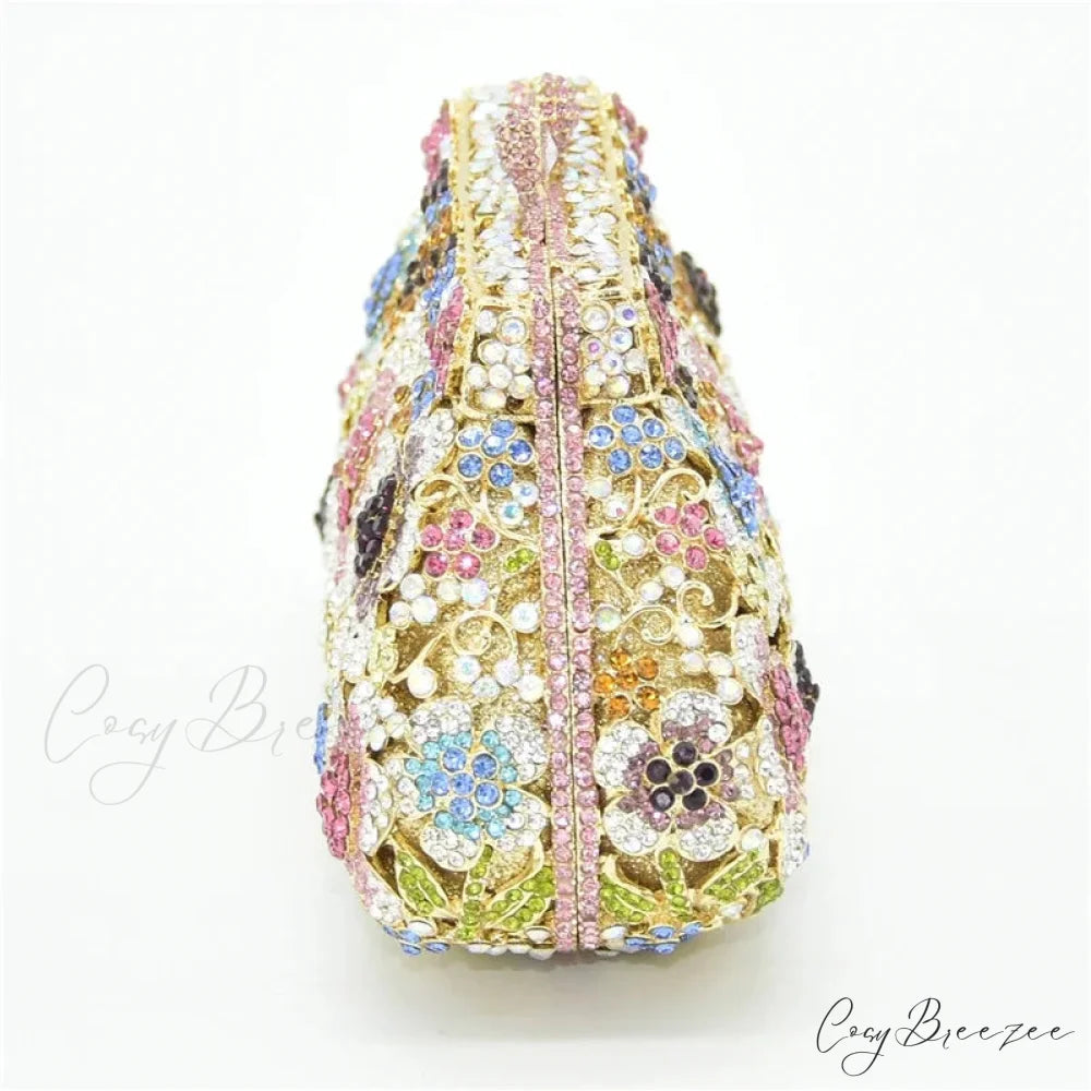 Crystal Bling Bridal Wedding Flower Diamond Clutch Bag clutchbag-250126