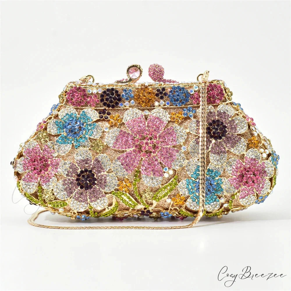 Crystal Bling Bridal Wedding Flower Diamond Clutch Bag color1 clutchbag-250126