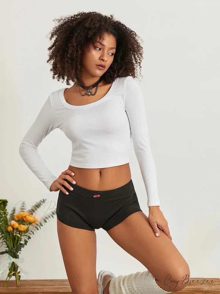 Cute Print Low Rise Lounge Shorts short-250223