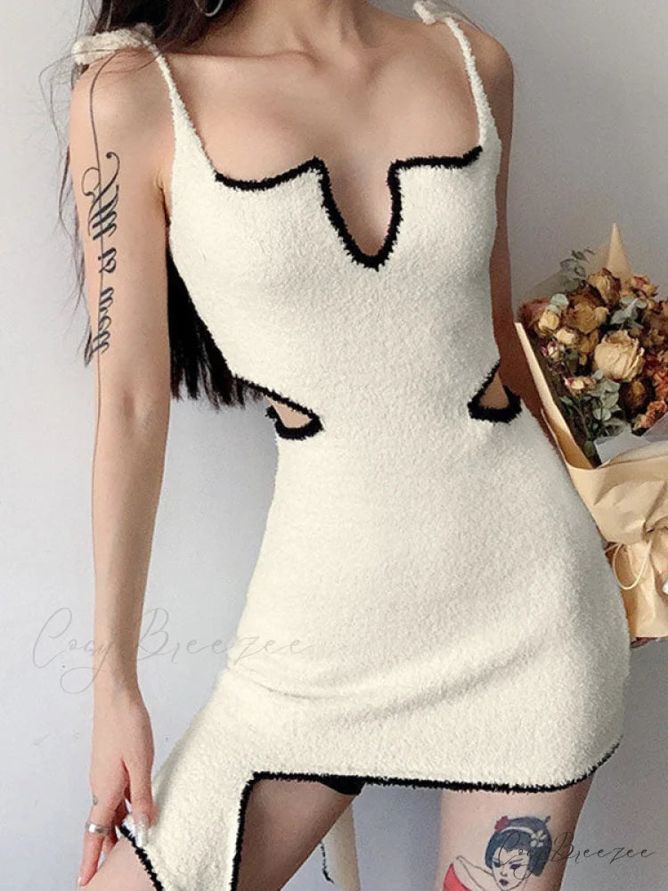 Cutout Tie Front Satin Lace One Sophisticated Shoulder Sleeveless Cropped Top - Pink White / S