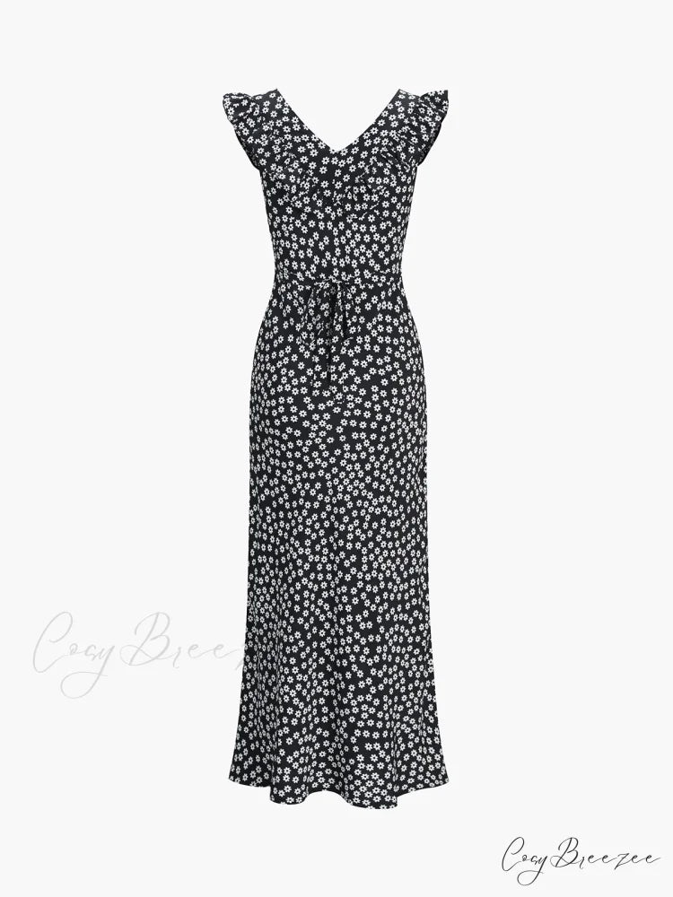 Daisy Floral Graceful Print Long Dress