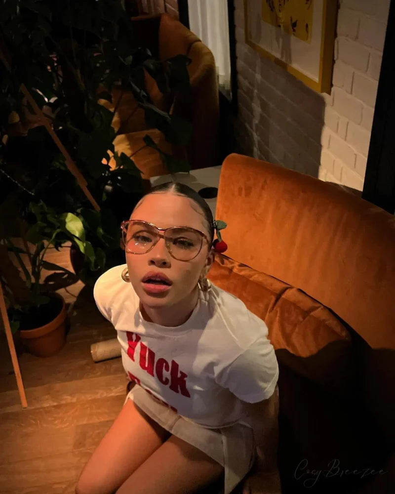 Dark Hip-Hop Letter Pattern Crop Fit Tee t-shirt-250223