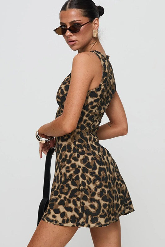 Leopard Print Tank Mini Dress