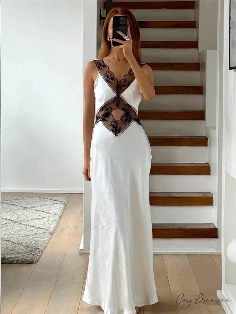 DEBORA Elegant MAXI DRESS White / S