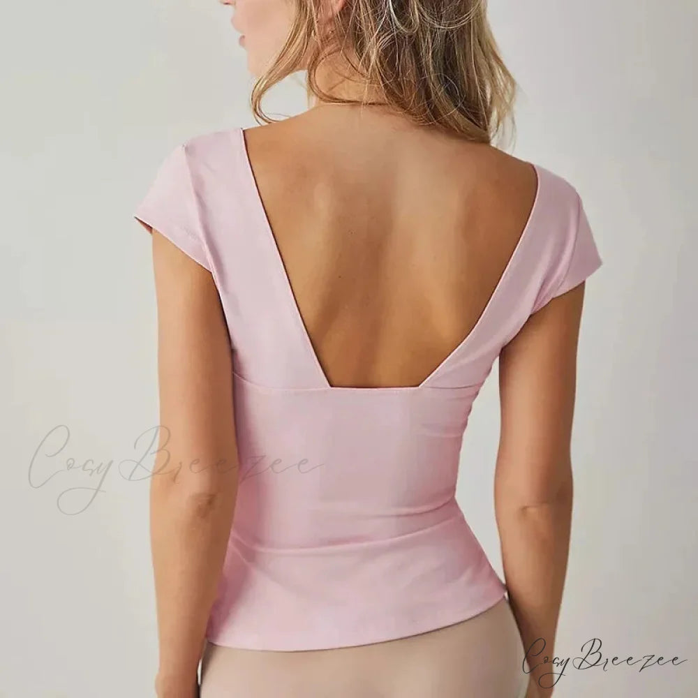 Deep V Low Cut Crop Top croptop-250223