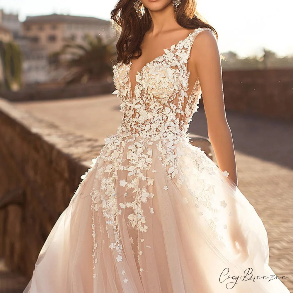 Deep V-Neck Sexy Satin Wedding Dress White / XS weddingdress-250223