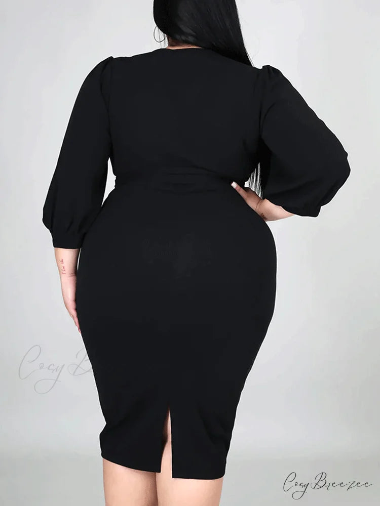 Deep V-neck Slit Trendy Ruched Maxi Dress