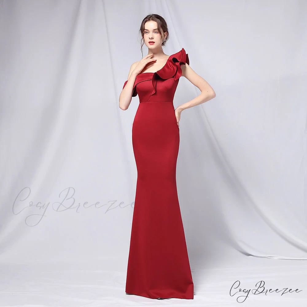 Delana Elegant Formal Charming One Shoulder Dress
