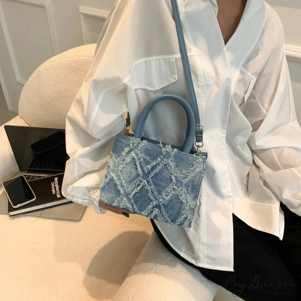 Denim Messenger Bag Summer Trendy Crossbody Handbag handbag-250126