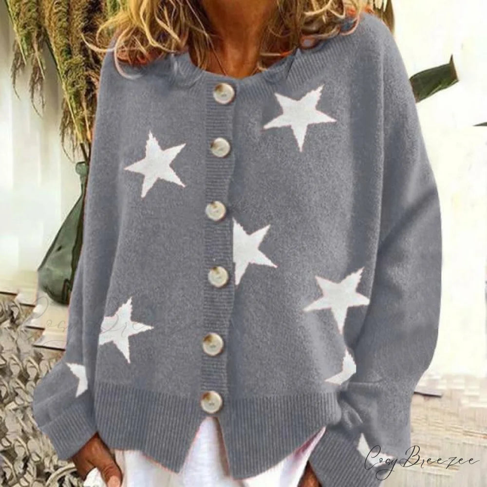 Design Star Cardigan Gray / S