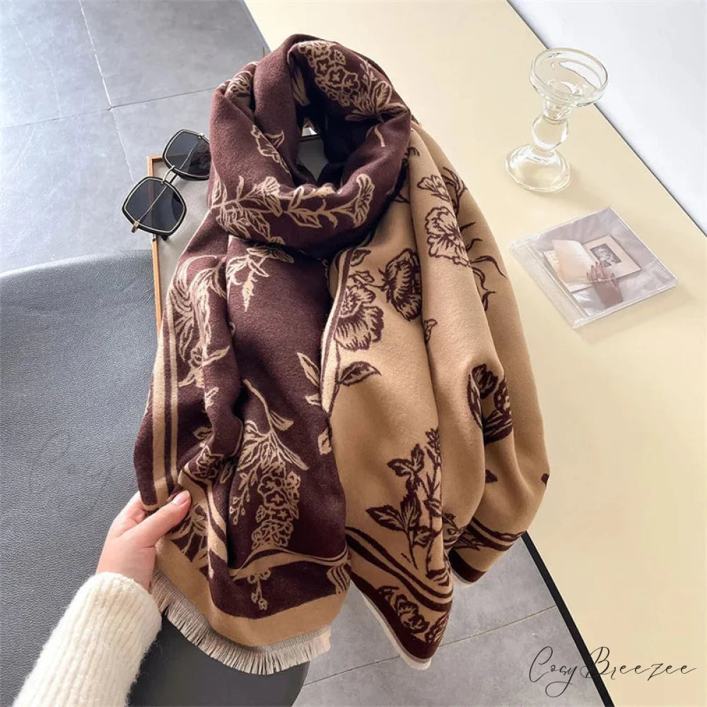 Designer Winter Cashmere Shawl Scarf red3 scarf-241228