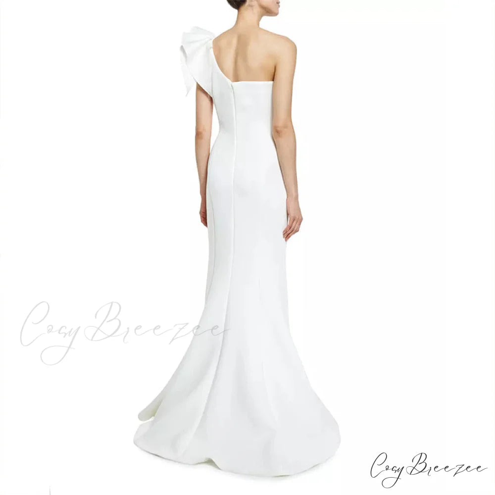 Diana Formal One Charming Shoulder Ruffle Dress