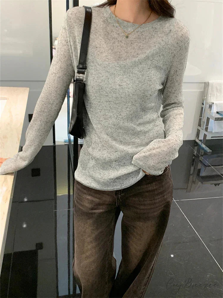 DINI Elegant T-SHIRT Grey / S