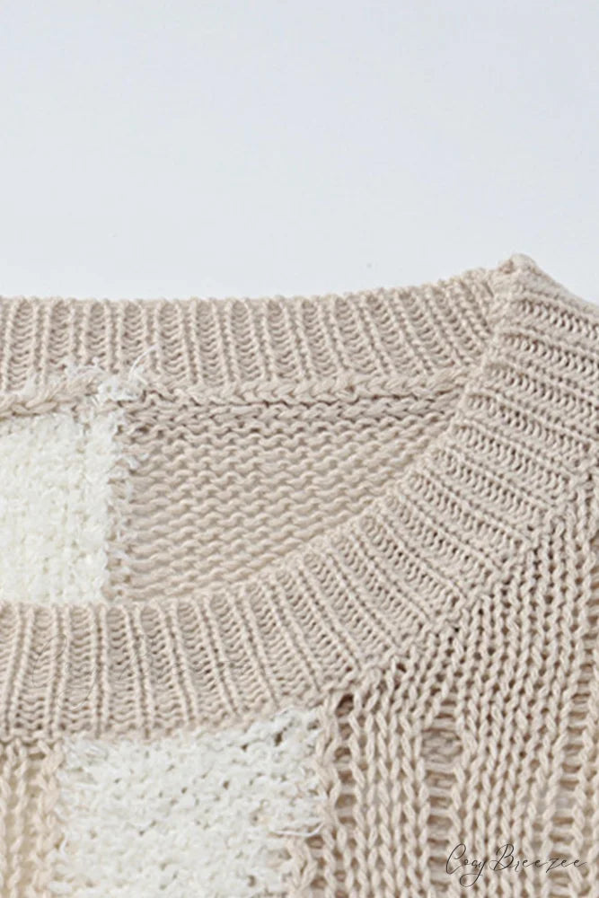 Distressed Hollow Out Knit Dress