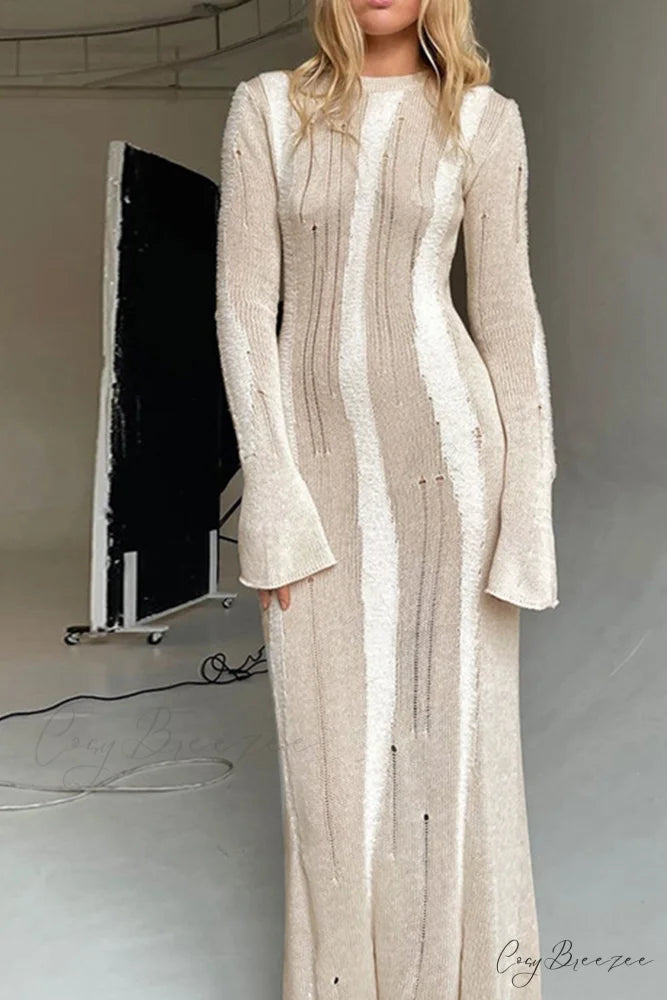 Distressed Hollow Out Knit Dress