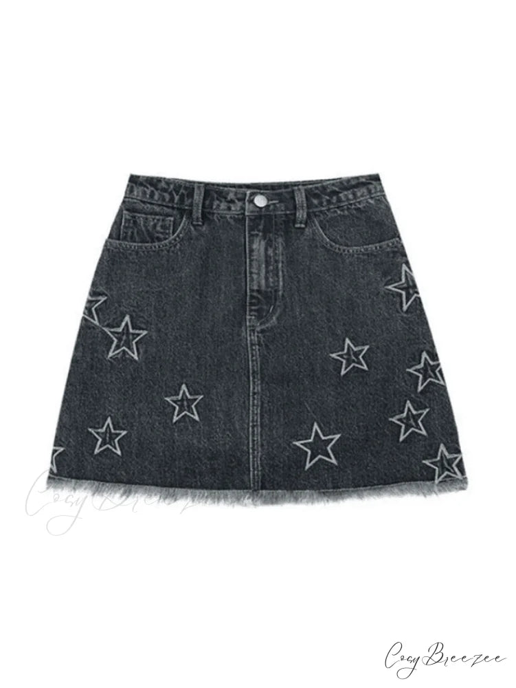 Distressed Side Graceful Wide Leg Jeans