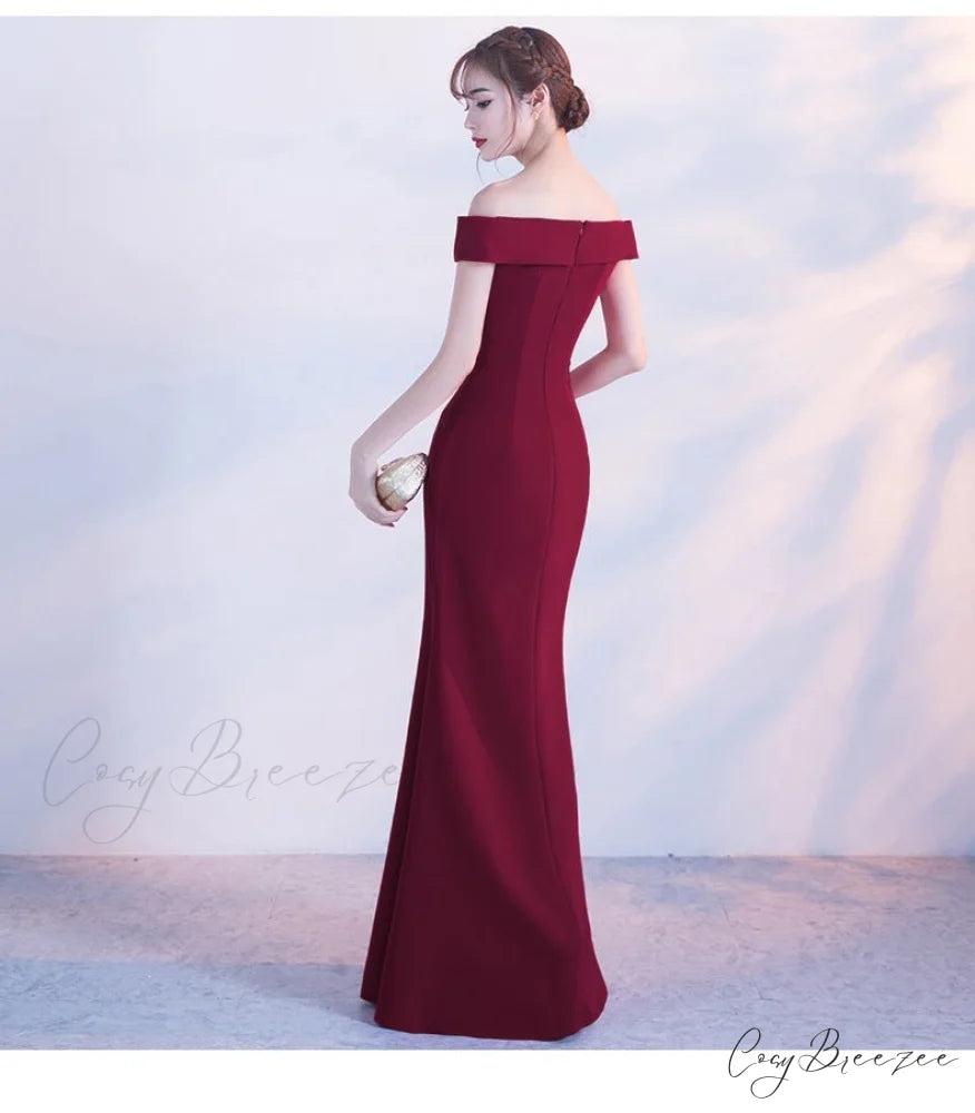 Diva Strapless High Charming Slit Formal Dress