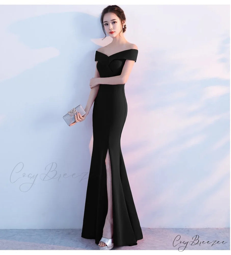 Diva Strapless High Charming Slit Formal Dress