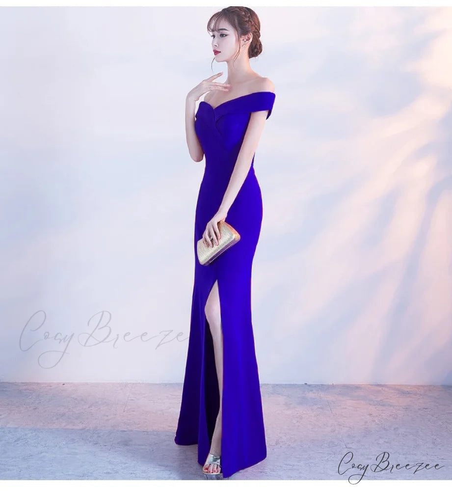 Diva Strapless High Charming Slit Formal Dress