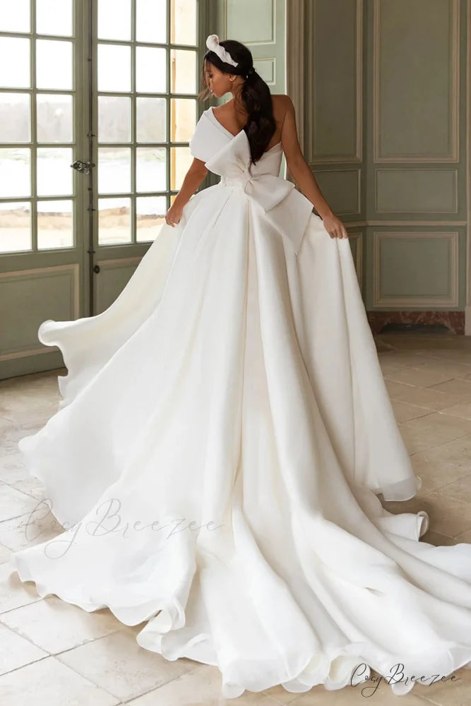 Divine Inspiration Graceful Off-the-Shoulder Wedding Dress