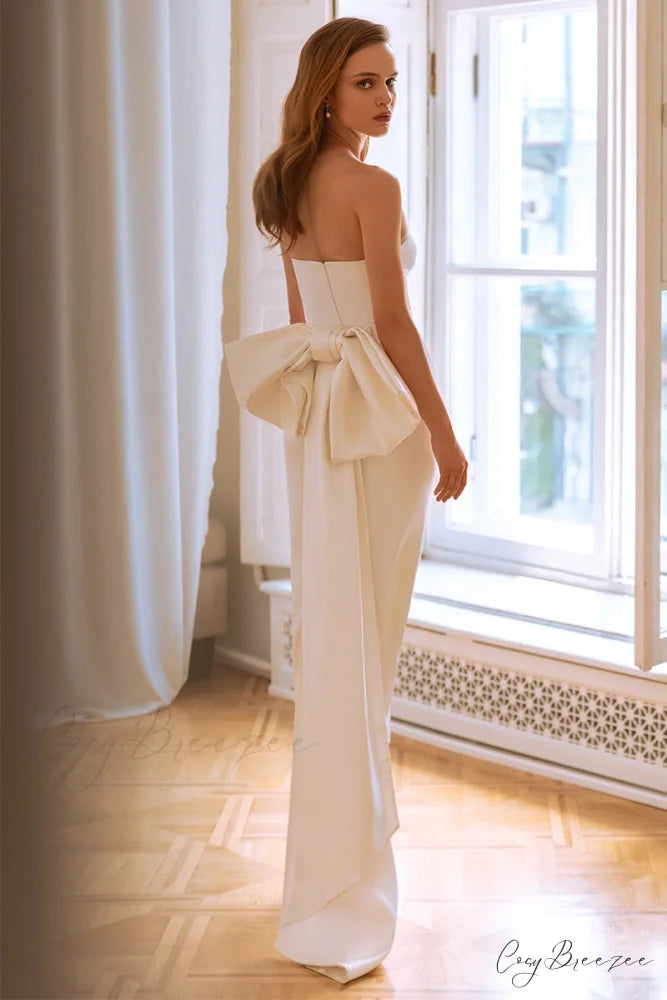 Divine Romance Strapless Trendy Back-Bow Wedding Dress