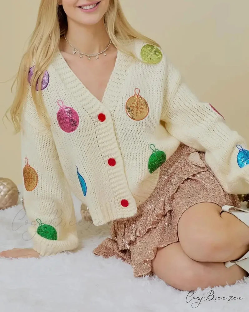 Doll Collar Tie-Up Sweater Cardigan cardigans-241228
